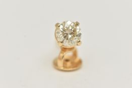A SINGLE DIAMOND EARRING, round brilliant cut diamond, approximate carat weight 0.40ct,