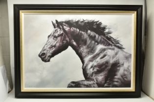 DEBBIE BOON (BRITISH CONTEMPORARY) 'THE CONQUEROR', a signed limited edition portrait of a black