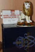 A BOXED LIMITED EDITION ROYAL CROWN DERBY IMARI 'HERALDIC LION' PAPERWEIGHT, 544/2000 designed by