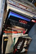 A BOX OF LP RECORDS AND 7 INCH SINGLES ETC, album artists include Billy Joel, Roxy Music, Moody