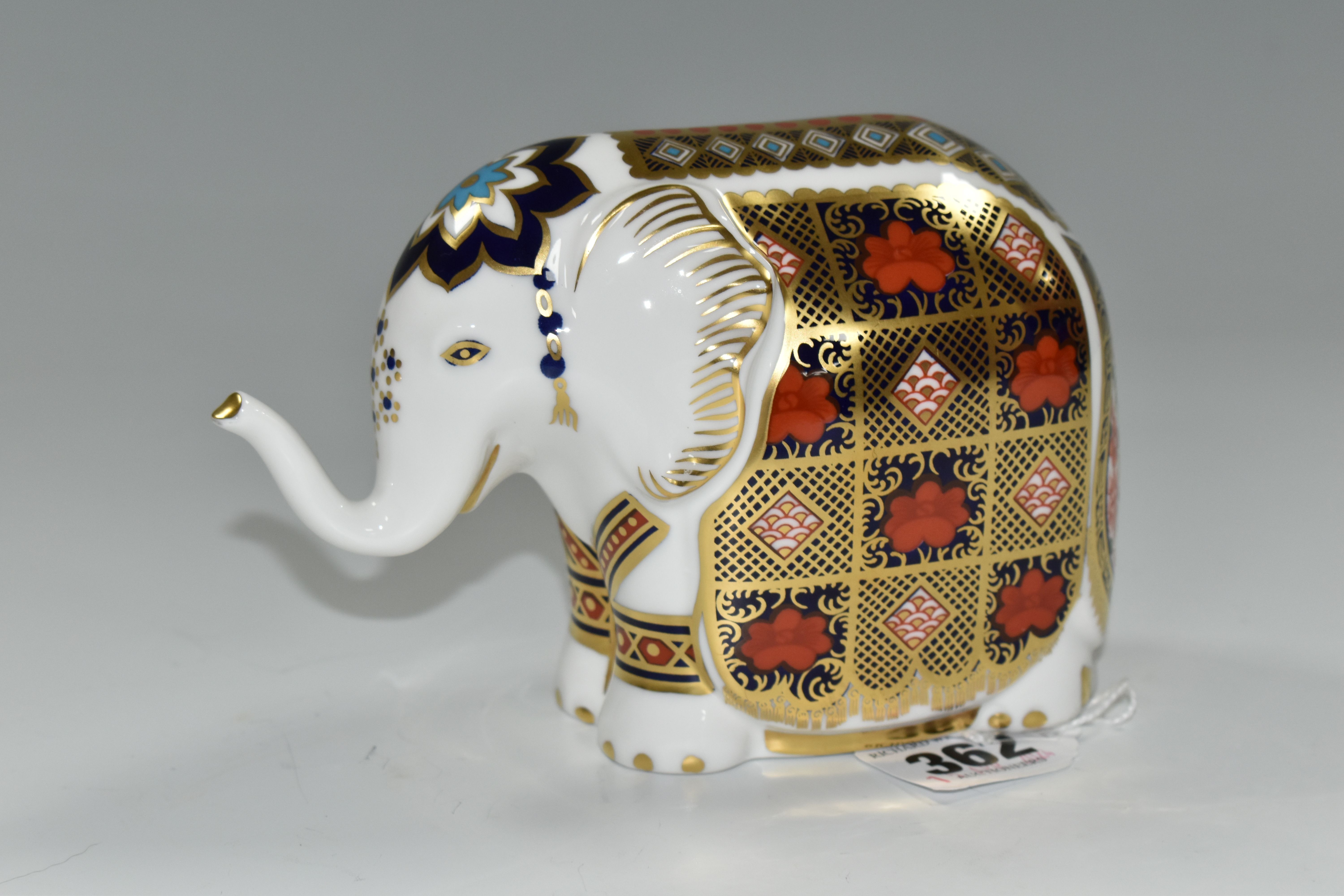 ONE ROYAL CROWN DERBY IMARI PAPERWEIGHT, 'Indian Elephant', height 5.5cm, date cypher 1997, silver