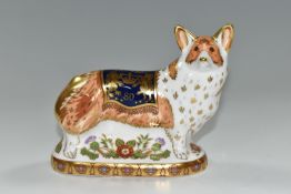 A ROYAL CROWN DERBY LIMITED EDITION 'THE ROYAL WINDSOR CORGI', commissioned by Peter Jones of