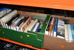 SIX BOXES OF BOOKS containing over 150 miscellaneous titles in hardback and paperback formats,