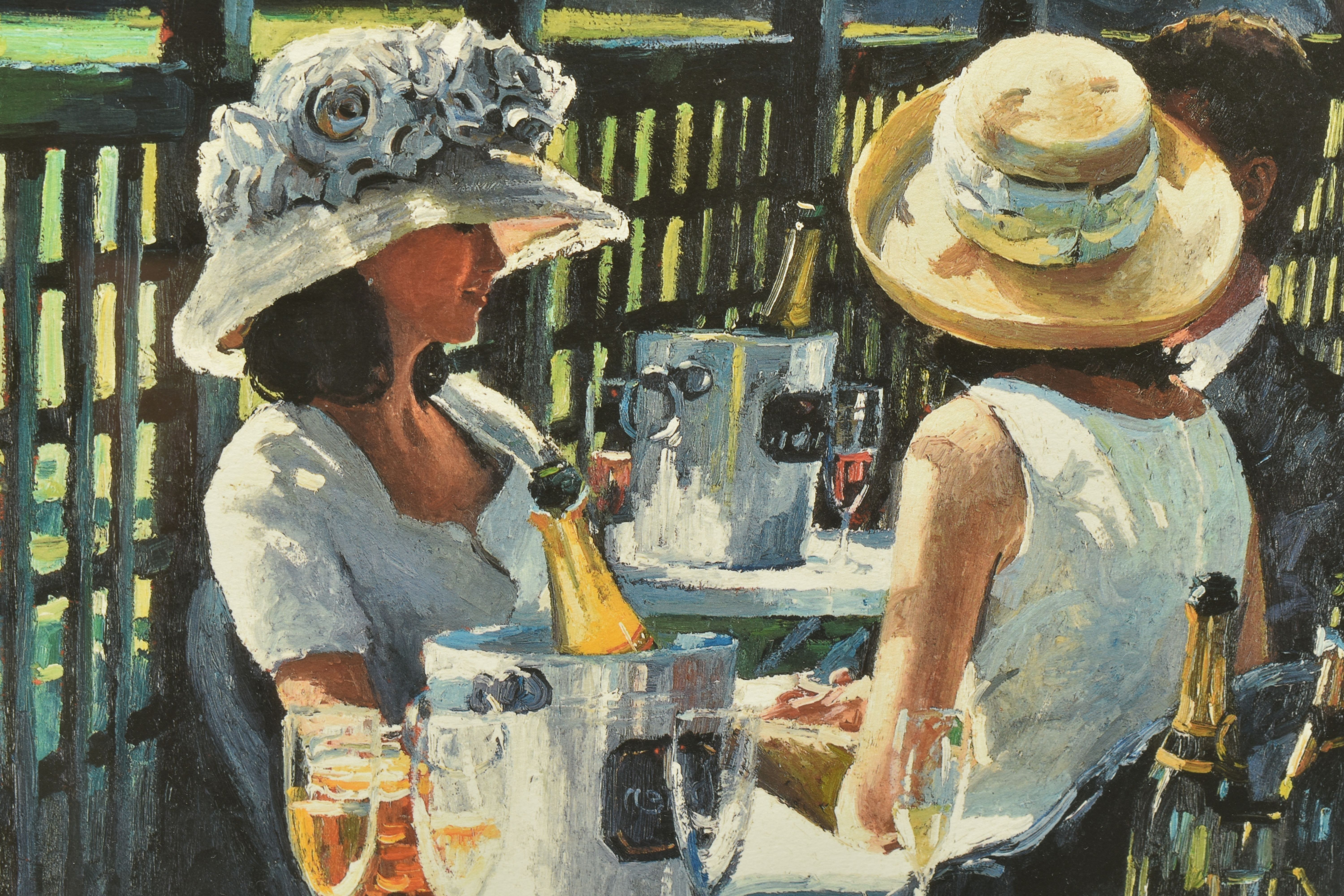 SHERREE VALENTINE DAINES (BRIITISH 1959) FIGURES CELEBRATING WITH CHAMPAGNE, a signed artist proof - Image 3 of 9