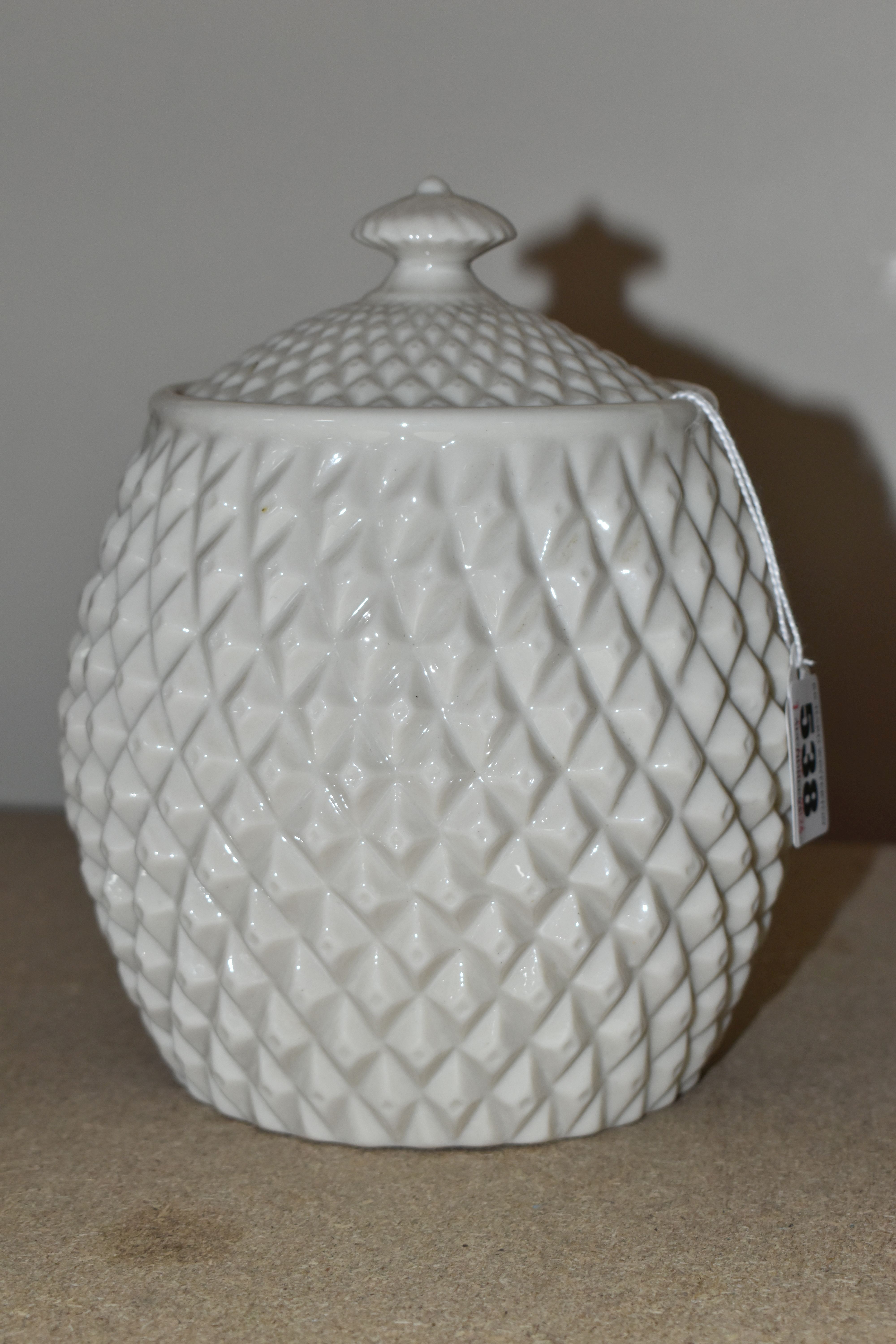 A BELLEEK STORAGE JAR IN THE FORM OF A PINEAPPLE, black second period mark for 1891-1926, - Image 2 of 5