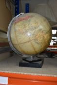 A PHILIPS' 10'' CHALLENGE GLOBE, c.1950s, globe complete but has yellowing/browning and fading all