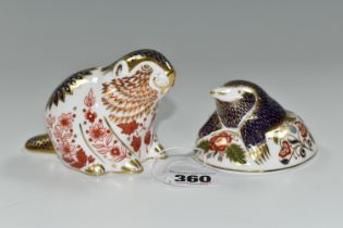 TWO ROYAL CROWN DERBY IMARI PAPERWEIGHTS, comprising 'Mole' an exclusive for The Royal Crown Derby