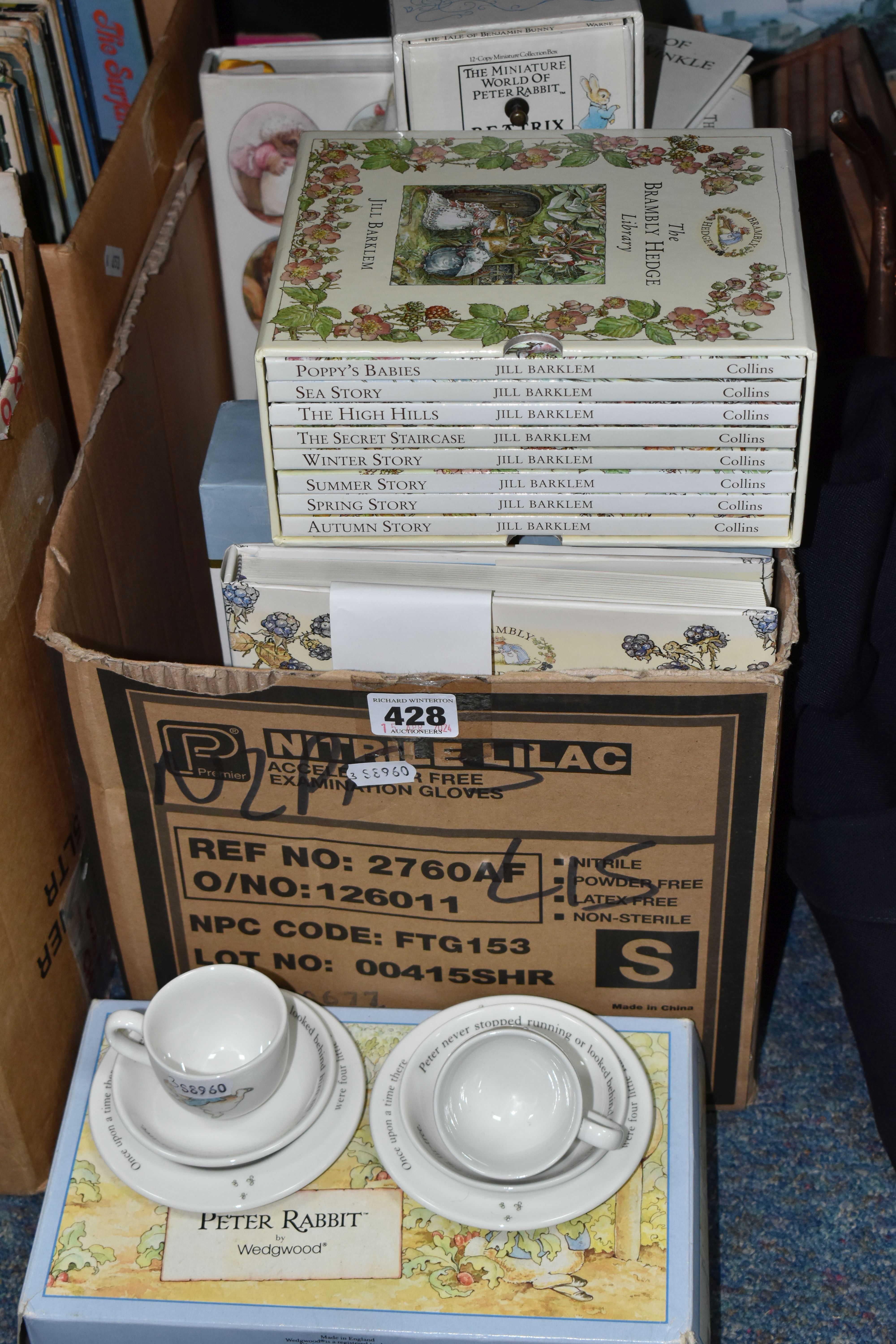 ONE BOX OF BRAMBLY HEDGE AND BEATRIX POTTER - PETER RABBIT BOXED SETS, to include The Brambly