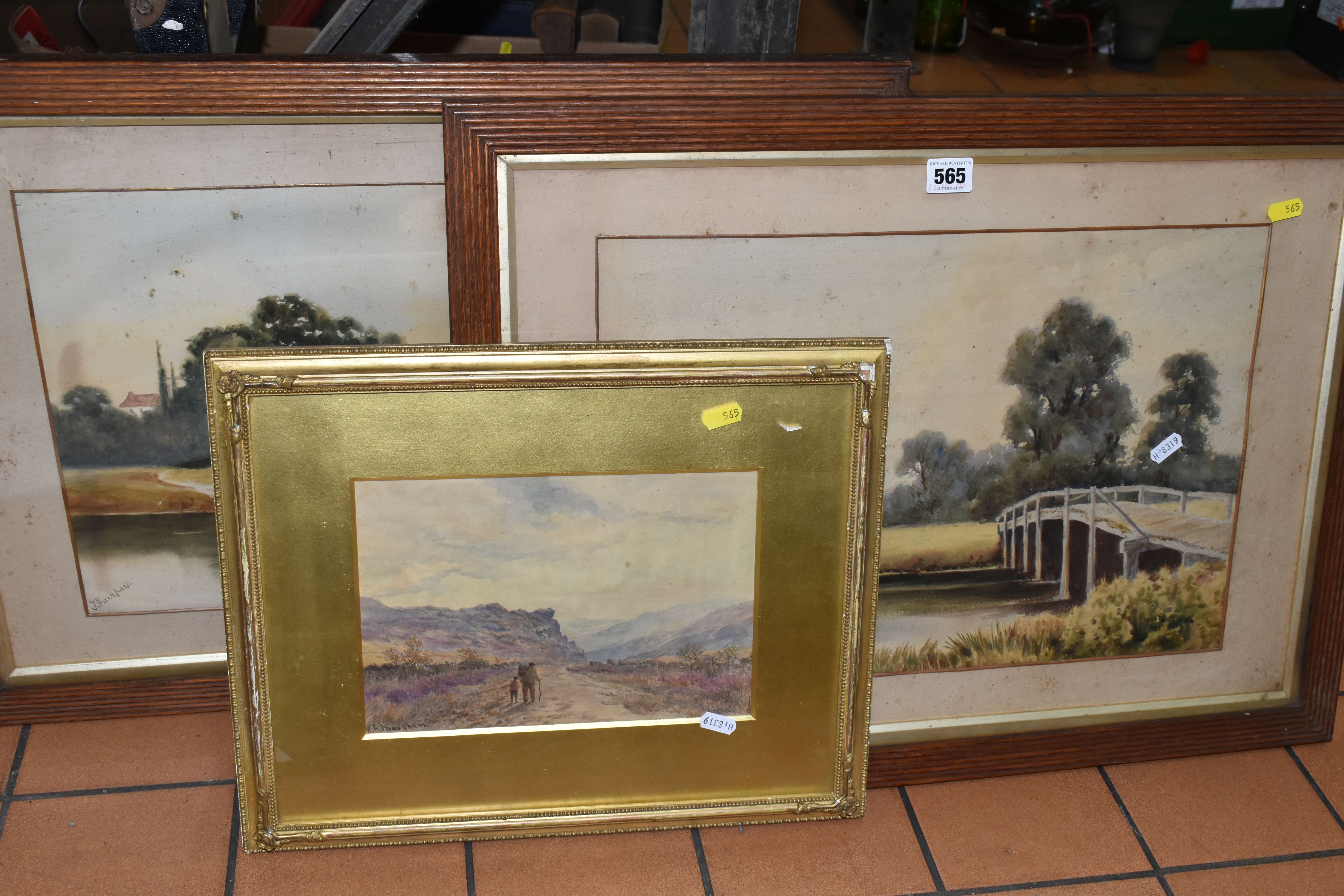 THREE LATE 19TH / EARLY 20TH CENTURY LANDSCAPE WATERCOLOURS, comprising a Arthur F. Maugham