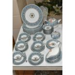 A FIFTY THREE PIECE WEDGWOOD 'FLORENTINE' (TURQUOISE) W2714 PART DINNER SERVICE, comprising a