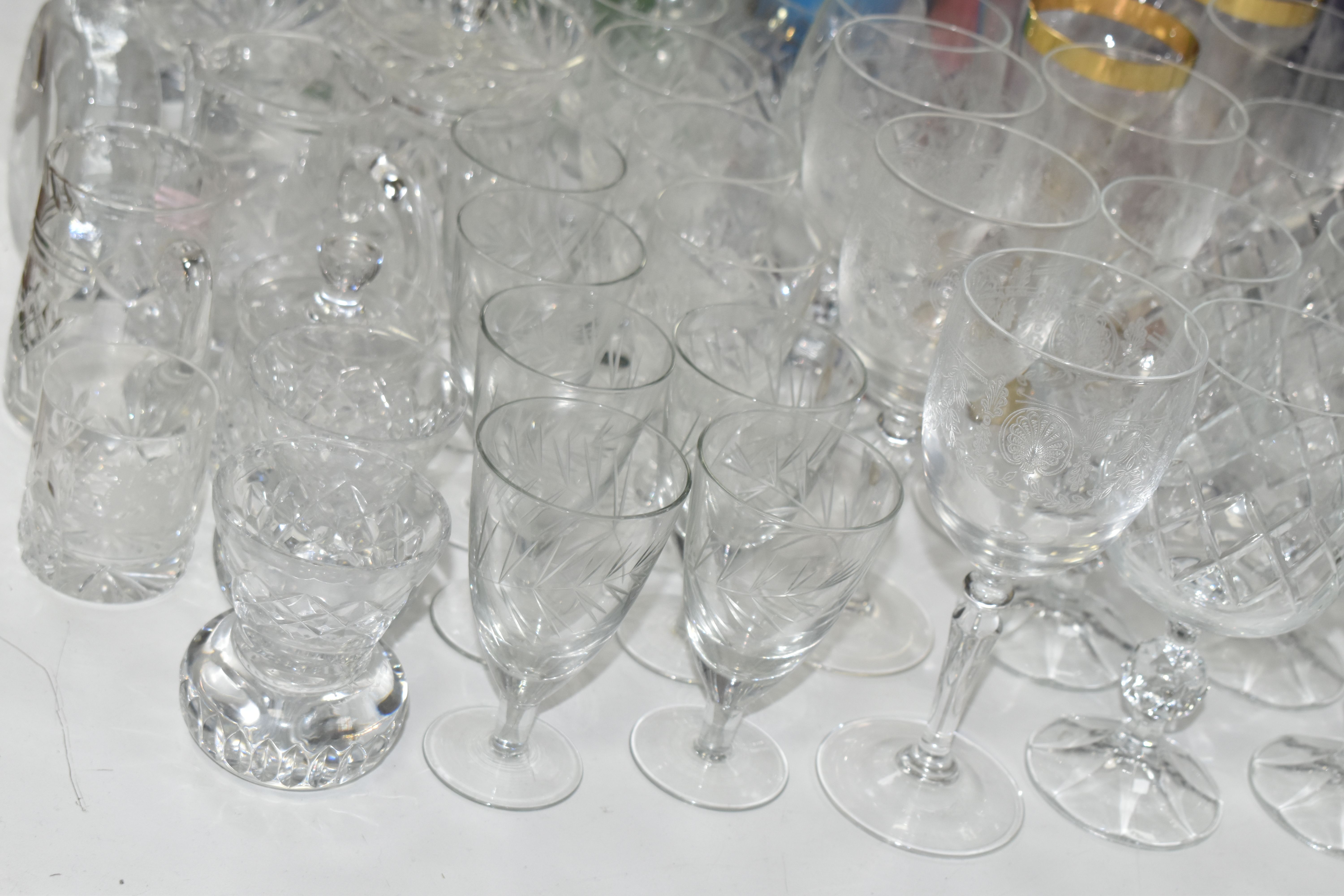 A QUANTITY OF GLASS WARE, to include a selection of drinking glasses and other crystal items by - Image 2 of 9