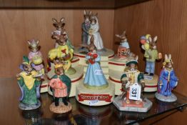 A COLLECTION OF ROYAL DOULTON BUNNYKINS FIGURES WITH BASE, comprising Mystic Bunnykins DB197, The