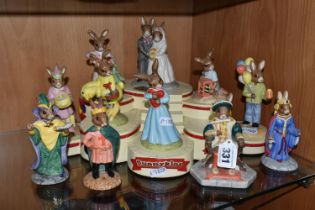 A COLLECTION OF ROYAL DOULTON BUNNYKINS FIGURES WITH BASE, comprising Mystic Bunnykins DB197, The