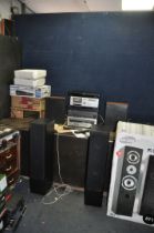 A COLLECTION OF VINTAGE AUDIO EQUIPMENT including a NAD 3020A stereo amplifier with original