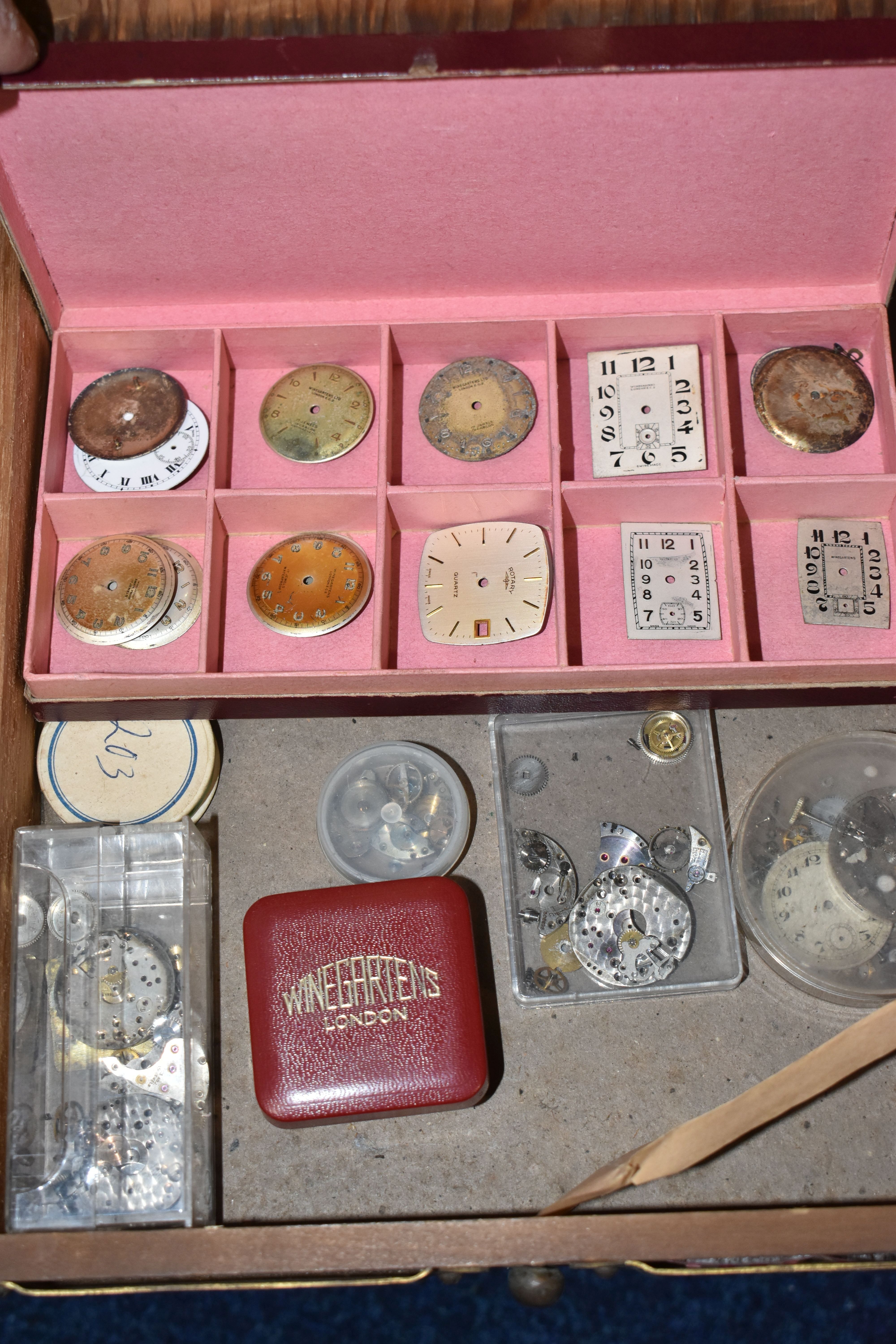 A LARGE WOODEN MULTI STORAGE WATCH MAKERS SET OF DRAWS, measuring approximately height 45cm x - Image 10 of 21