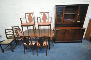 A G PLAN MAHOGANY EXTENDING DINING TABLE, with a single fold out leaf, length 144cm x depth 100cm