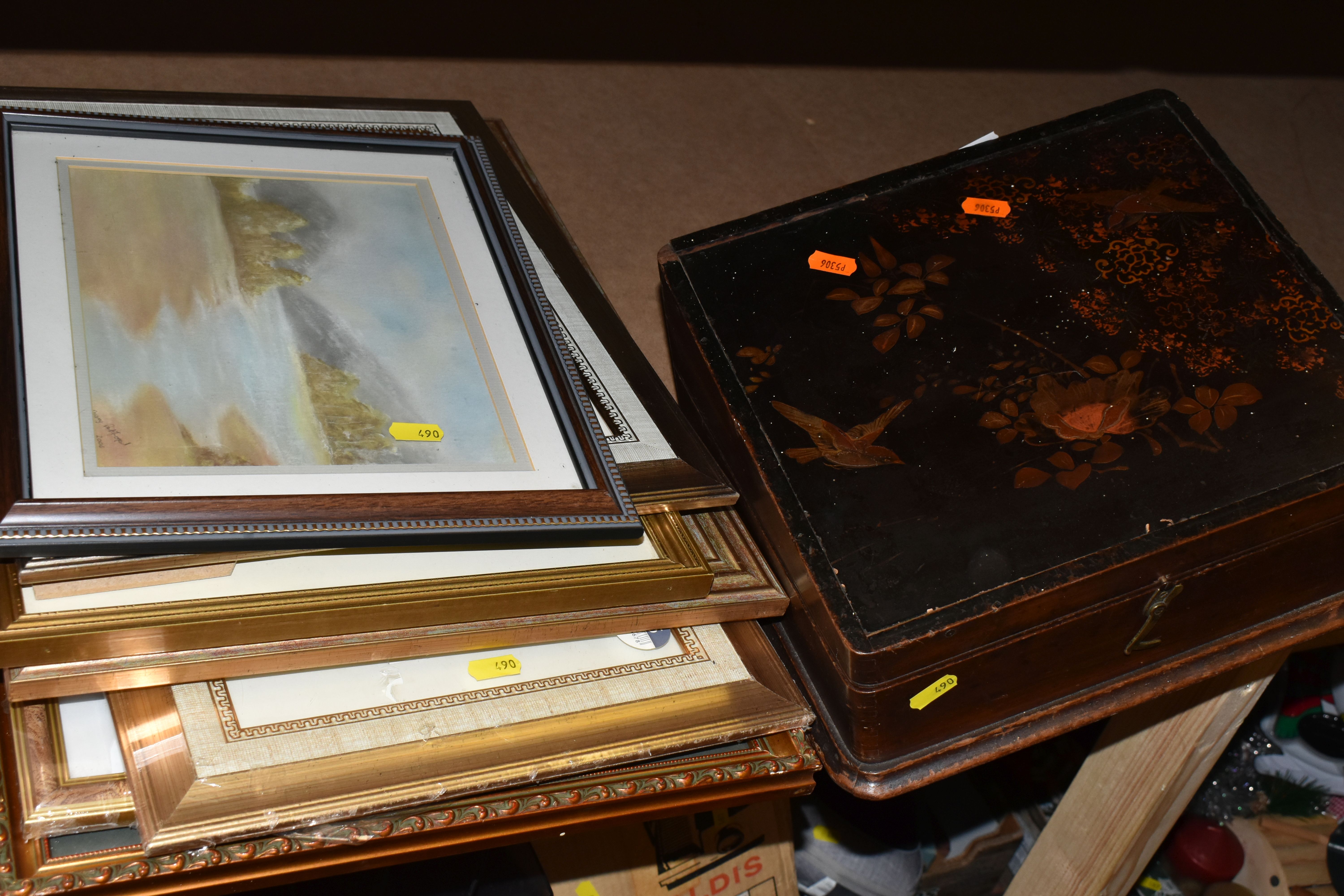 SEVEN BOXES OF KITCHENWARE AND SUNDRIES, to include oven dishes, framed prints, Christmas - Image 3 of 8