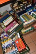 SEVEN BOXES OF ASSORTED VINTAGE BOOKS ETC, to include Bancroft Classics, various children's