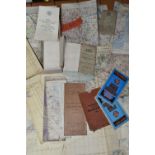 TWENTY-TWO VINTAGE MAPS, some cloth-backed, to include Ordnance Survey, Bartholomew's, R.A.F and