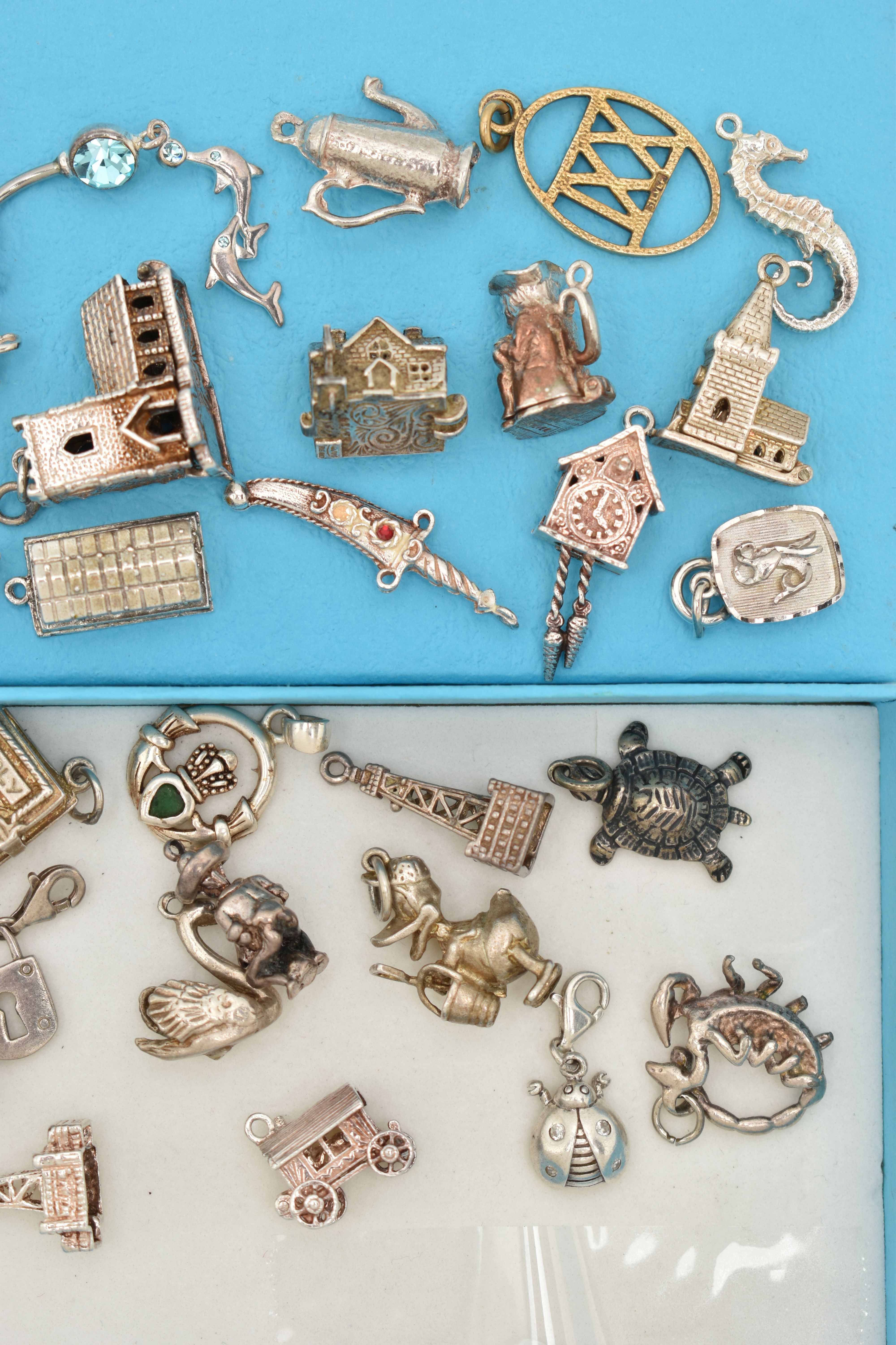 ASSORTED SILVER AND WHITE METAL CHARMS, to include a silver ingot, hallmarked Birmingham, - Image 4 of 4