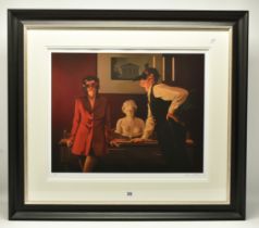 JACK VETTRIANO (SCOTTISH 1951) 'THE SPARROW AND THE HAWK', a signed limited edition print on paper