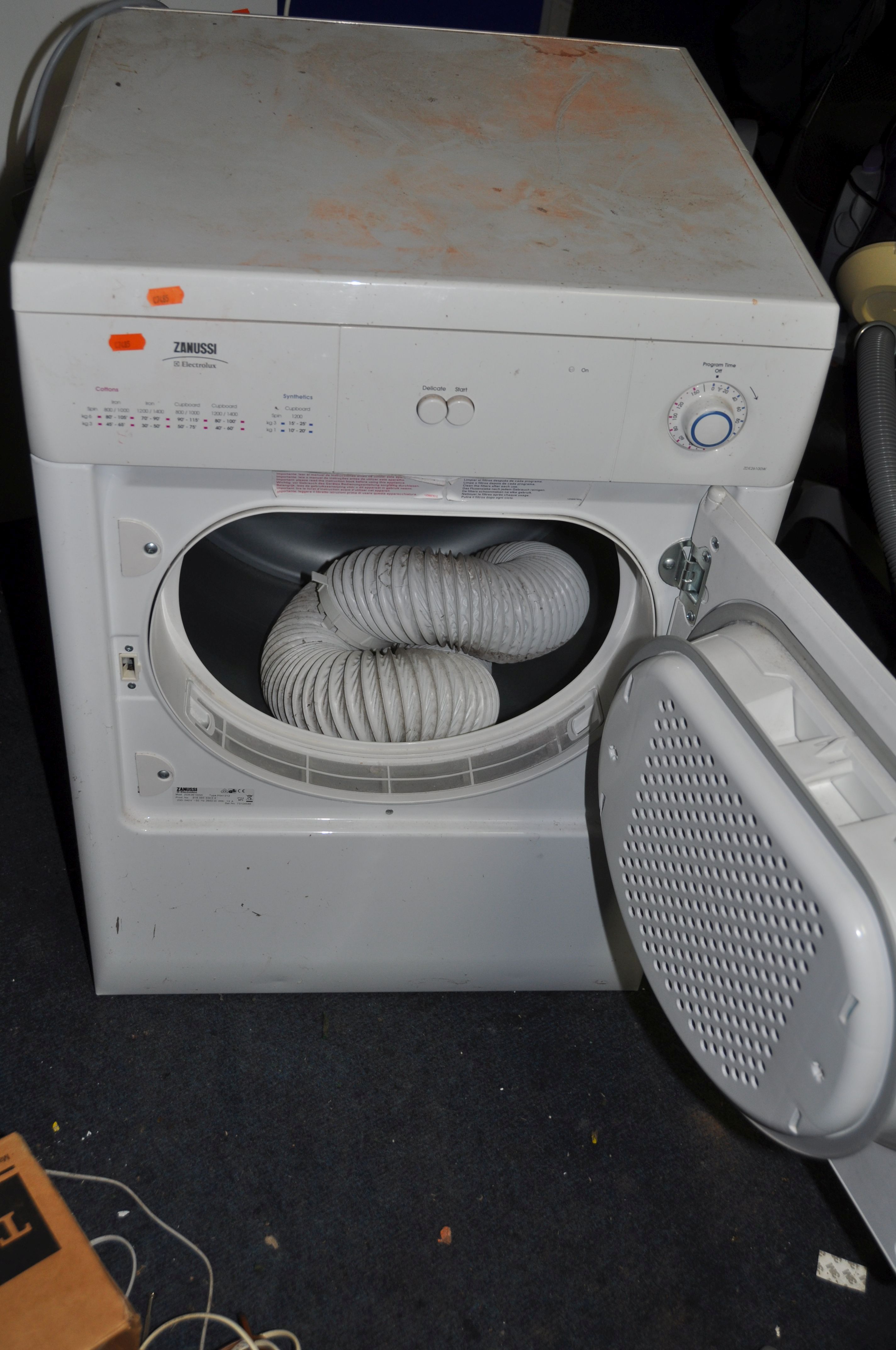 A ZANUSSI ZDE26100W TUMBLE DRYER width 60cm depth 60cm height 85cm (PAT pass and working) - Image 2 of 2