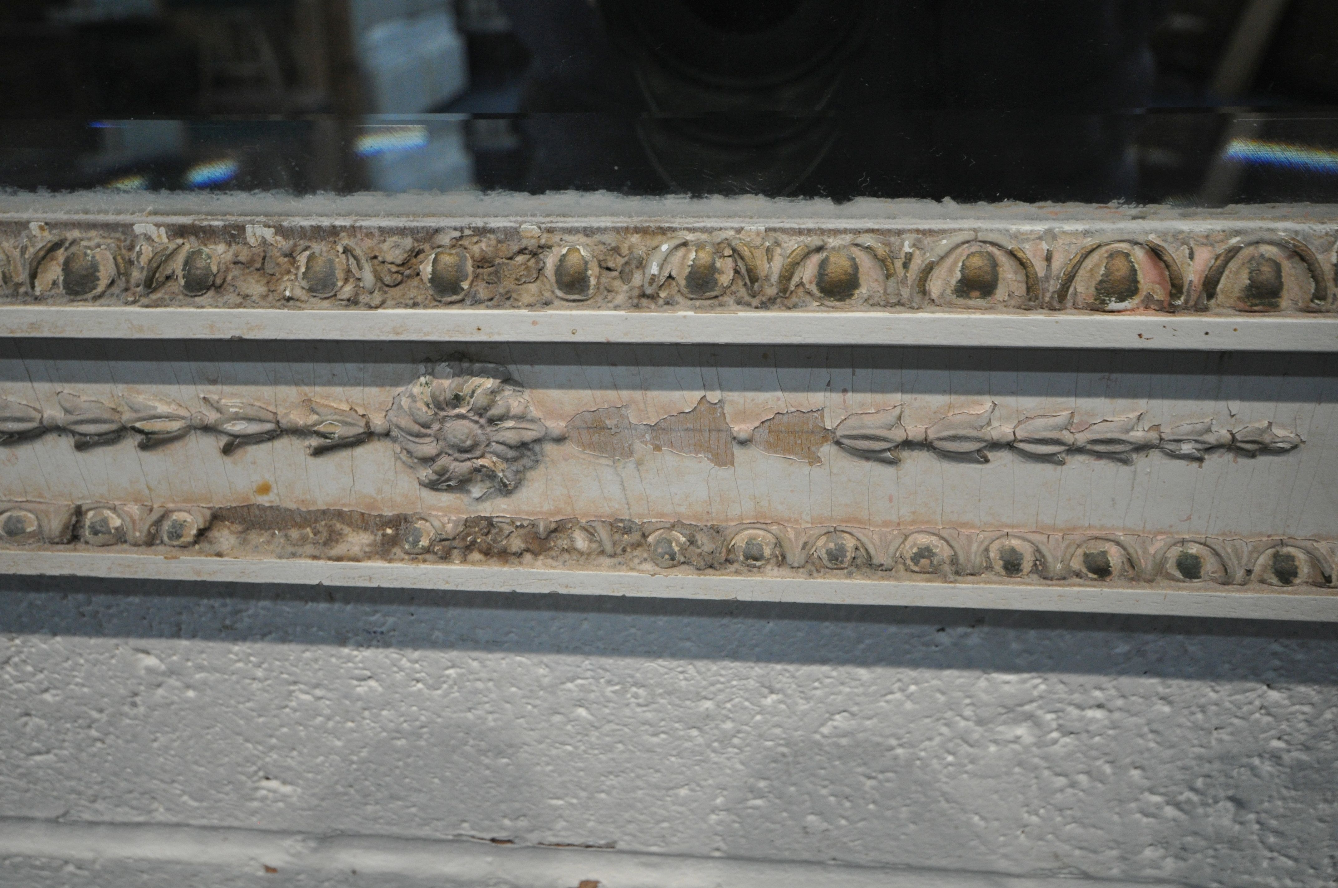 A GILT METAL FRAMED WALL MIRROR, with scrolled and foliate details, 50cm x 110cm, a French wall - Image 5 of 5