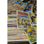 THREE BOXES OF COMICS, mainly 1980s, to include Masters of the Universe, Thundercats, Beezer,