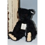 A STEIFF LIMITED EDITION '1912 REPLICA' TEDDY BEAR, with partial box, black mohair 'fur' with