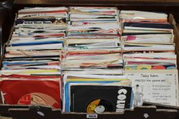 ONE BOX OF SINGLE RECORDS, approximately two hundred single records, artists include The Rolling