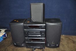 A PANASONIC CH40 MIDI HI FI with matching speakers and remote (both tape players don't appear to