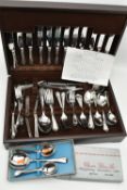 A UNITED CUTLERS OF SHEFFIELD CANTEEN, an incomplete kings pattern cutlery set, encased in a dark