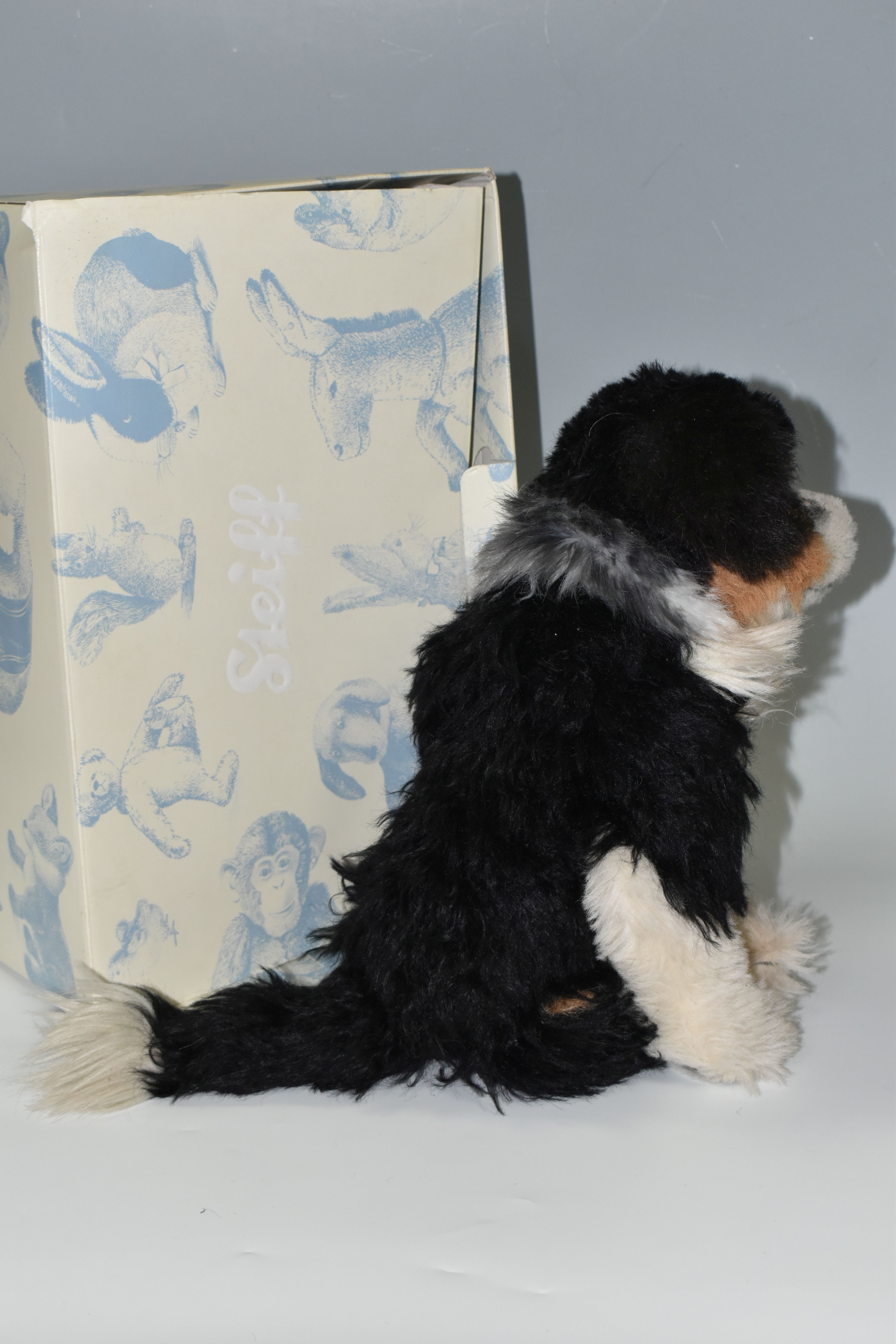 A STEIFF LIMITED EDITION 'AUSTRALIAN SHEPHERD' DOG, with box, tricoloured alpaca 'fur', jointed with - Image 2 of 2