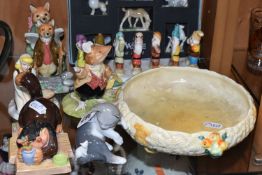 A GROUP OF CERAMIC FIGURES, ETC, comprising a Clarice Cliff for Newport Pottery 'Celtic Harvest'