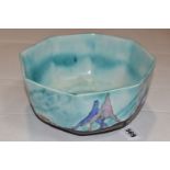 A CLARICE CLIFF INSPIRATION - CAPRICE BOWL, the octagonal bowl decorated with a stylised landscape