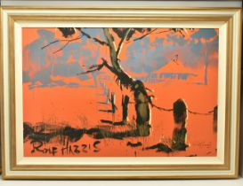 ROLF HARRIS (AUSTRALIAN 1930-2023) 'BUSH SHACK', a limited edition print on canvas of the Australian