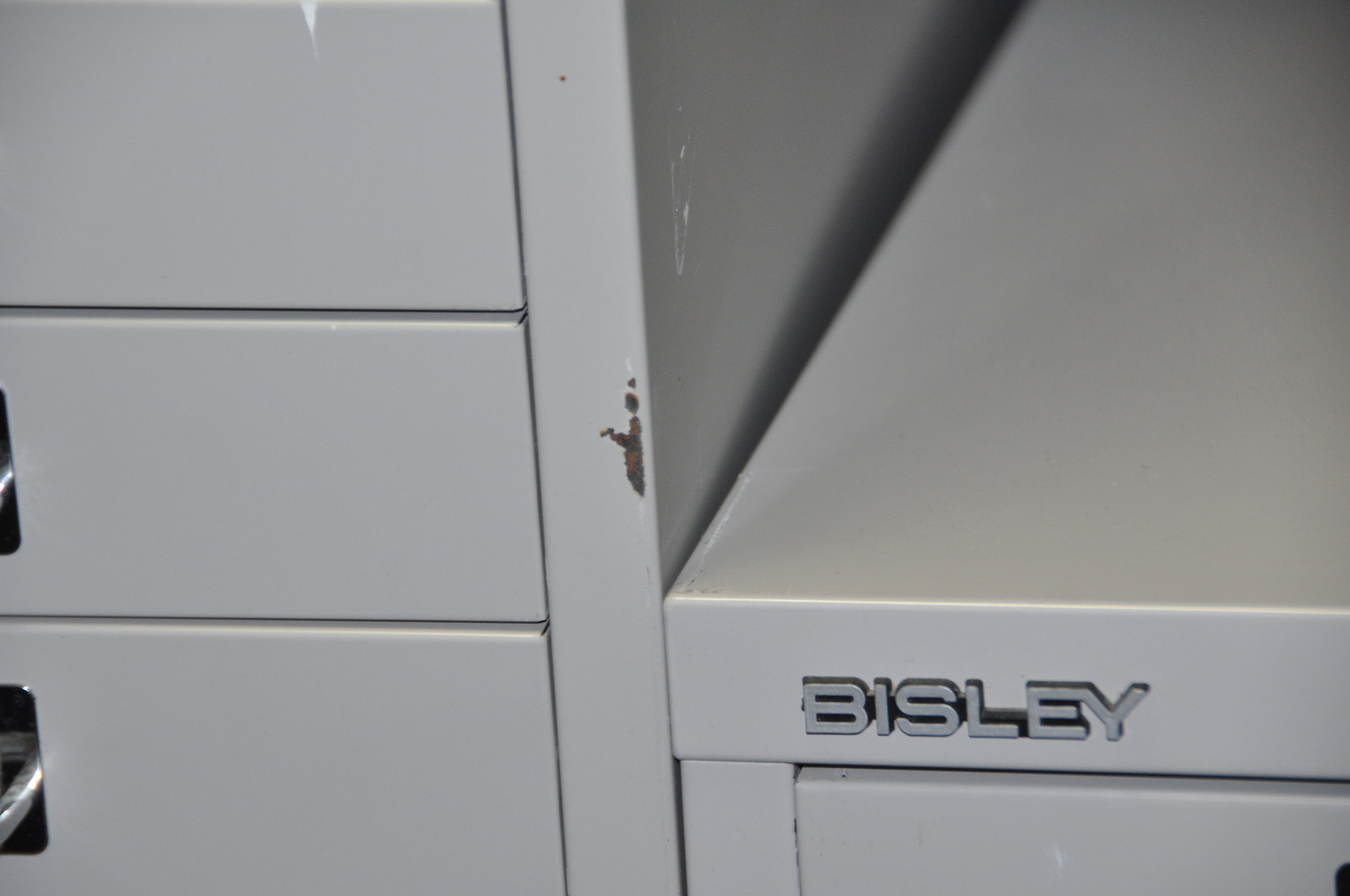TWO BISLEY OFFICE FILE DRAWERS metal in construction the tall one with fifteen drawers 94cm high, - Image 2 of 3