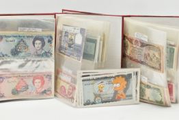 A CARDBOARD BOX CONTAINING BANKNOTES OF THE WORLD, to include three small albums of mainly late 20th