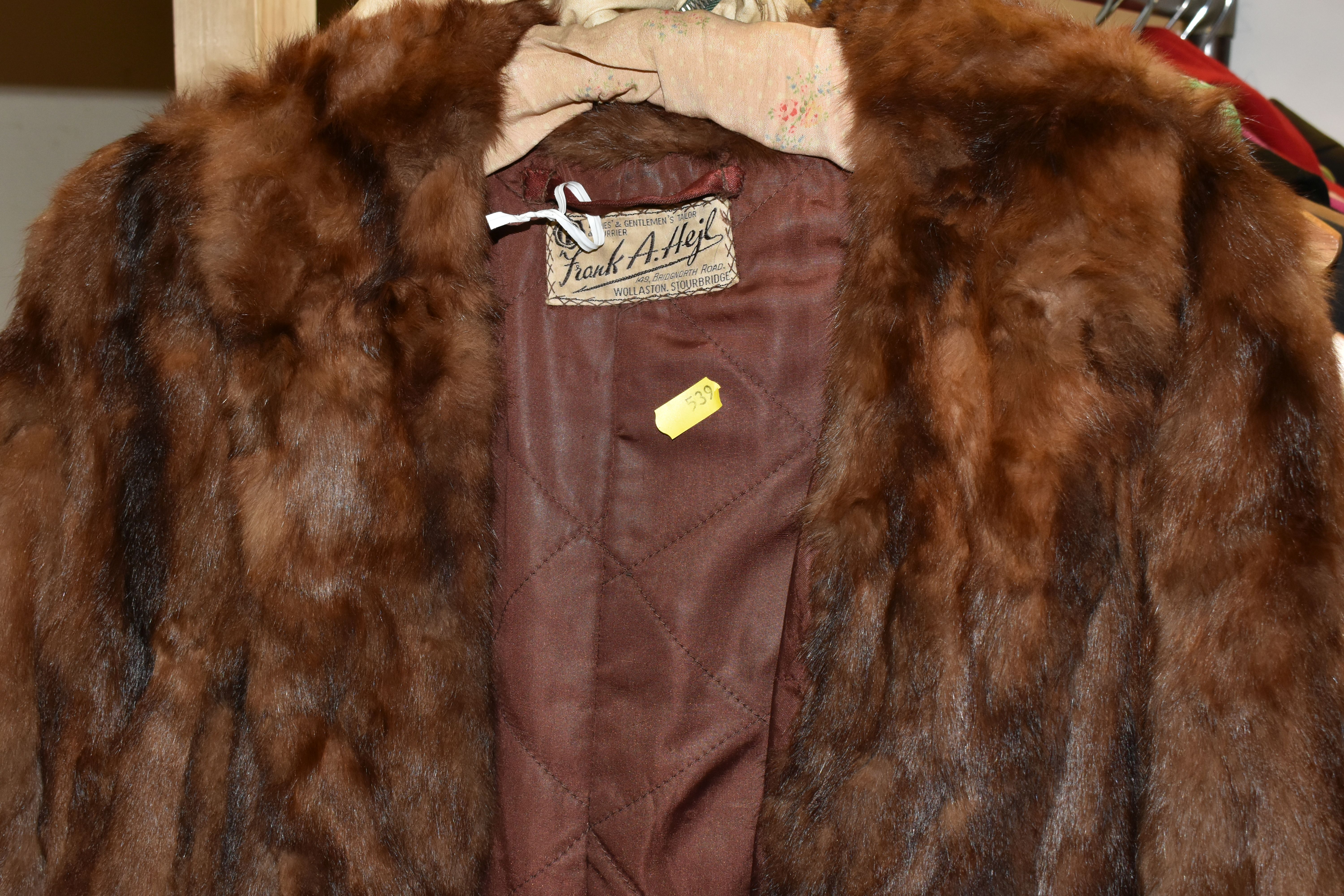 TWO BOXES AND LOOSE LADIES VINTAGE CLOTHING, to include a brown shearling evening cape and an - Image 12 of 18