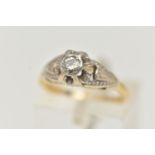 A SINGLE STONE DIAMOND RING, a round brilliant cut diamond, approximate total diamond weight 0.25ct,