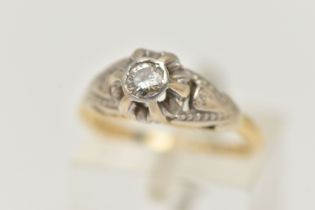 A SINGLE STONE DIAMOND RING, a round brilliant cut diamond, approximate total diamond weight 0.25ct,