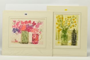 L. VALERIE CHRISTMAS (CONTEMPORARY) TWO LIMITED EDITION AQUATINT ETCHINGS, 'Buttercups and