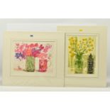 L. VALERIE CHRISTMAS (CONTEMPORARY) TWO LIMITED EDITION AQUATINT ETCHINGS, 'Buttercups and