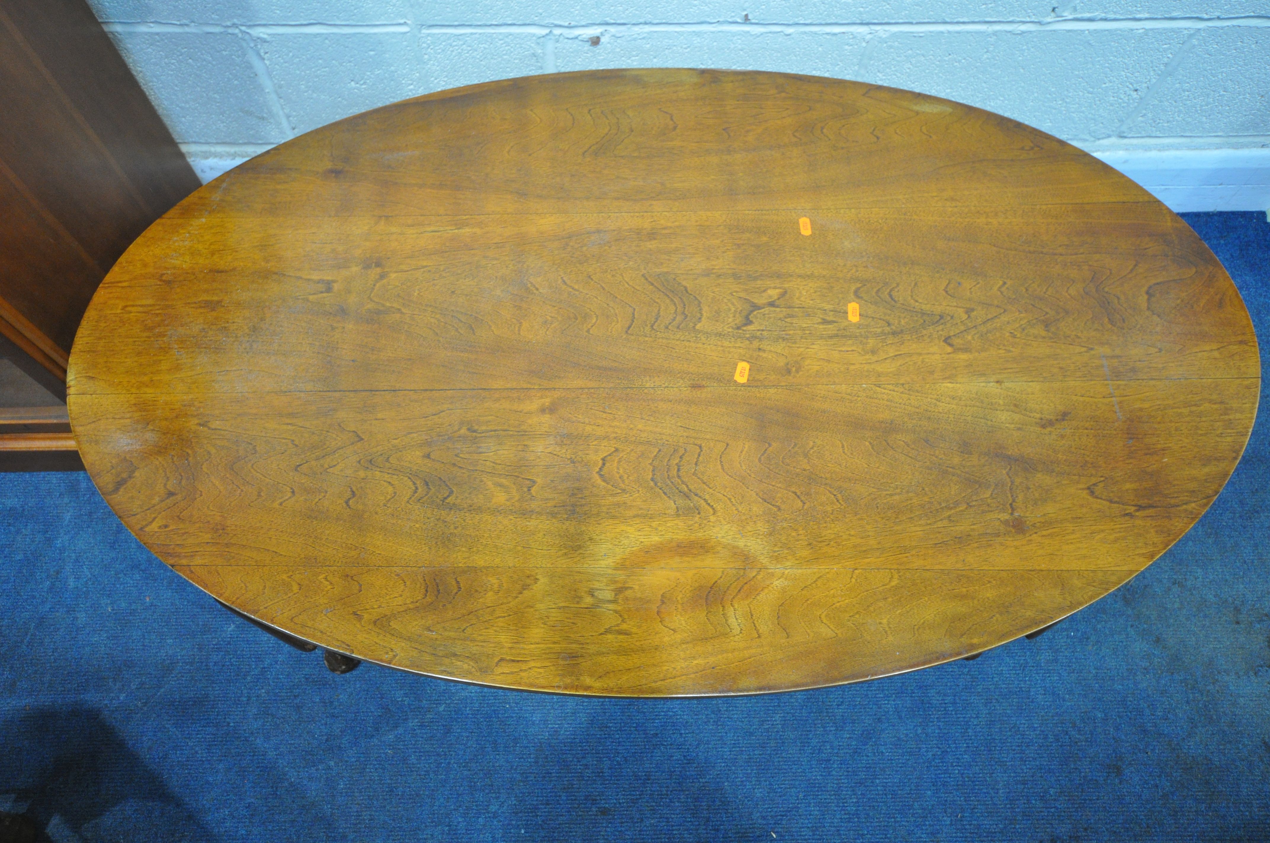 A YEW WOOD MEDIA CABINET, fitted with a hinged lid, a glass door, a cupboard door and a single - Image 4 of 4