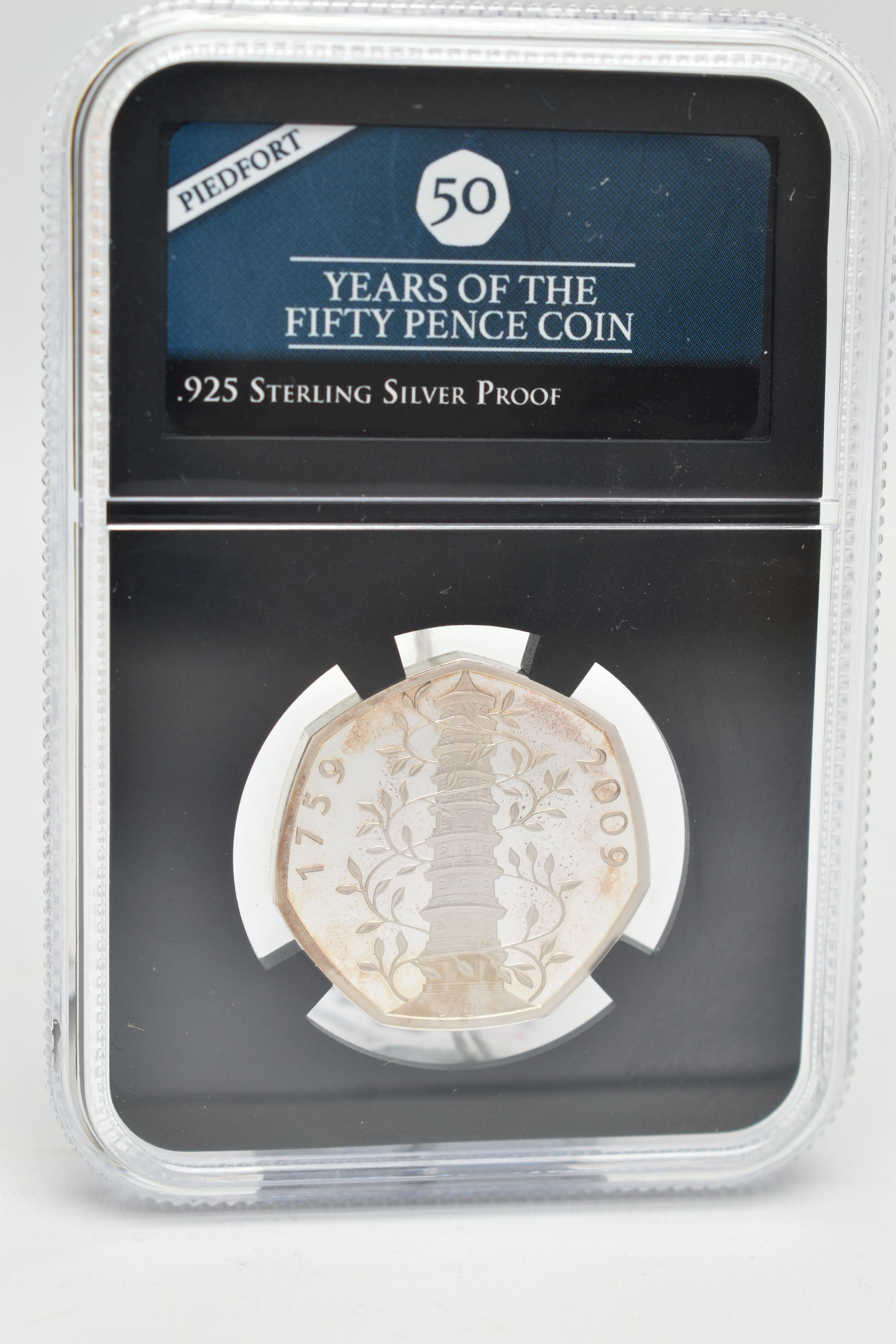 A ROYAL MINT PIEDFORT PROOF STERLING SILVER 2019 KEW GARDENS FIFTY PENCE COIN, 16.00 grams, 1,220