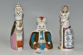 THREE ROYAL CROWN DERBY PAPERWEIGHTS FROM THE ROYAL CATS COLLECTION, comprising Persian, Burmese and