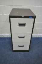 A ROYALE THREE DRAWER FILING CABINET, width 46cm x depth 63cm x height 102cm (condition report: