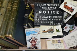 ONE BOX OF BOOKS & SUNDRIES comprising three volumes of With The Flag To Pretoria, Vols. 1 & 2 (2)