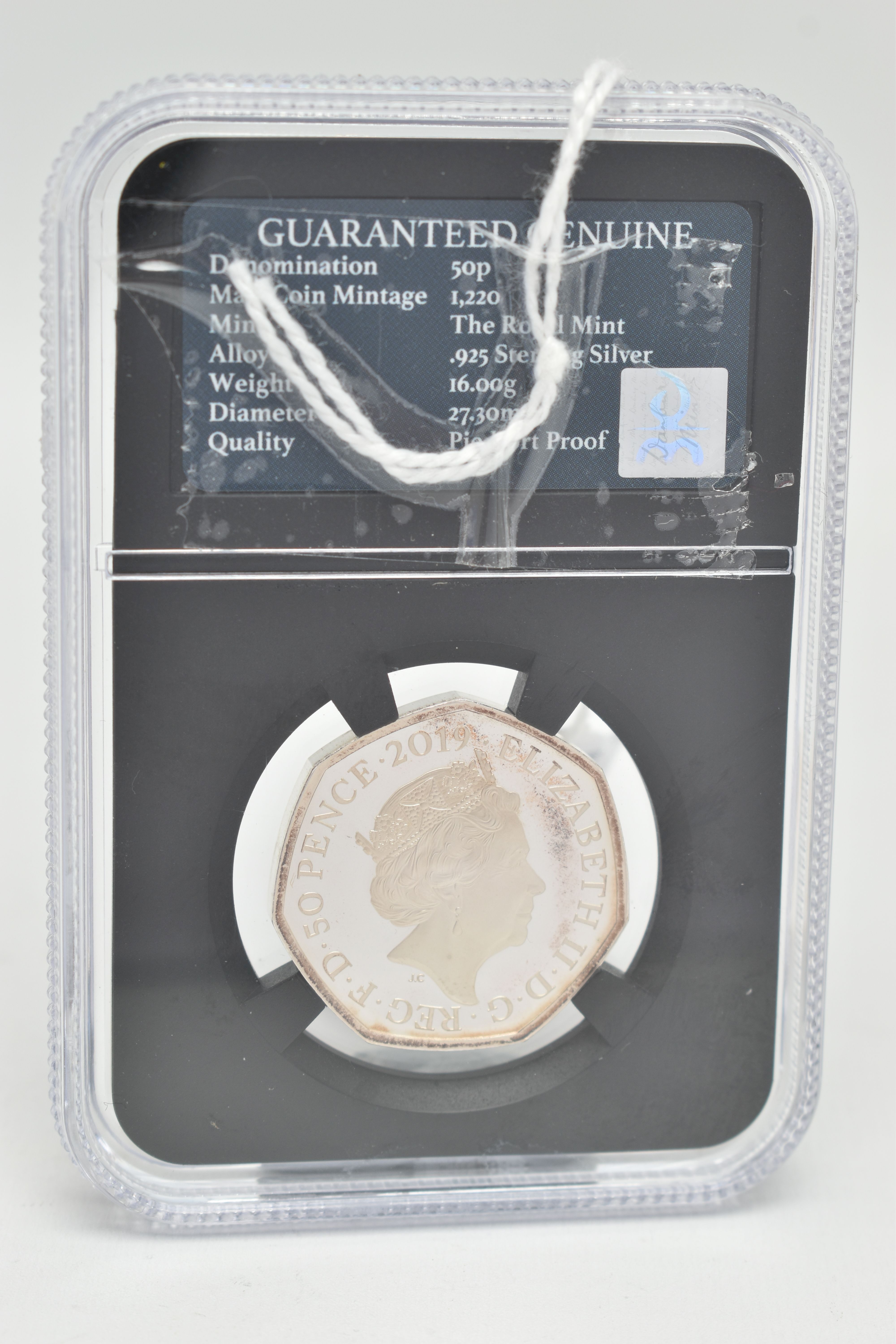 A ROYAL MINT PIEDFORT PROOF STERLING SILVER 2019 KEW GARDENS FIFTY PENCE COIN, 16.00 grams, 1,220 - Image 2 of 2