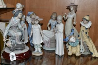 A GROUP OF LLADRO AND NAO FIGURINES, comprising Lladro figures 'Picture Perfect' model no 7612,